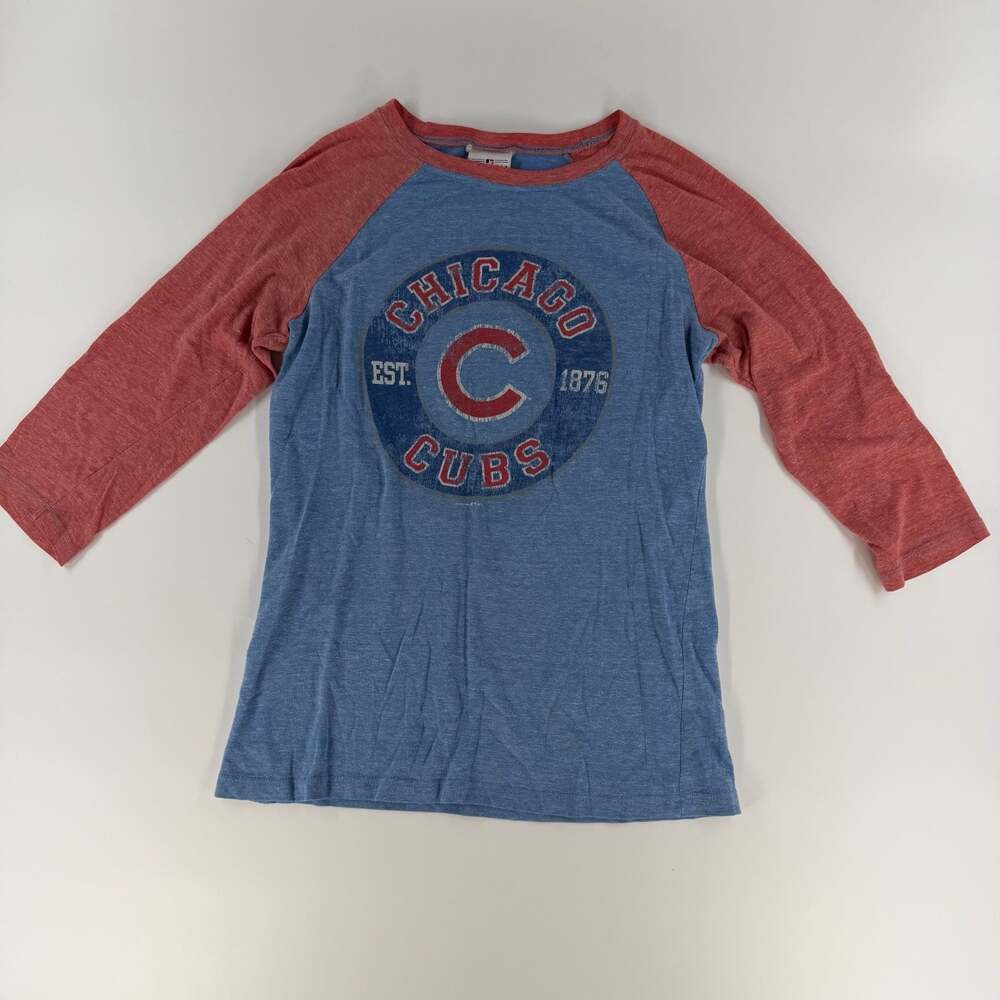 0744 Medium 5th & Ocean Chicago Cubs MLB Genuine Merchandise Raglan Baseball Shi